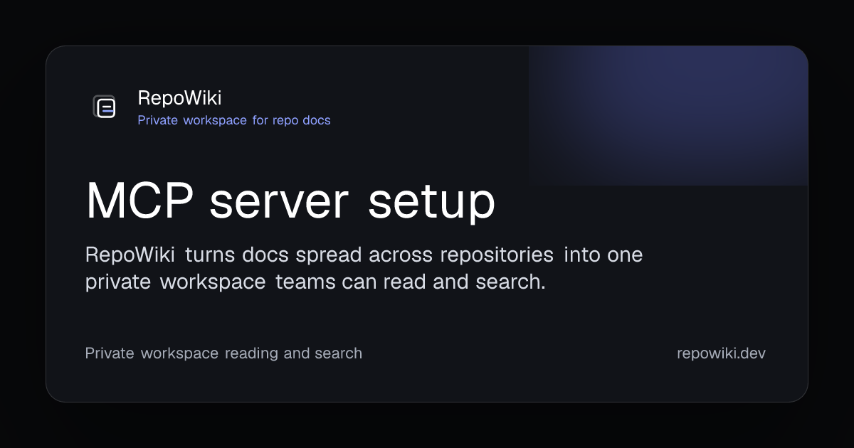 MCP server setup | RepoWiki